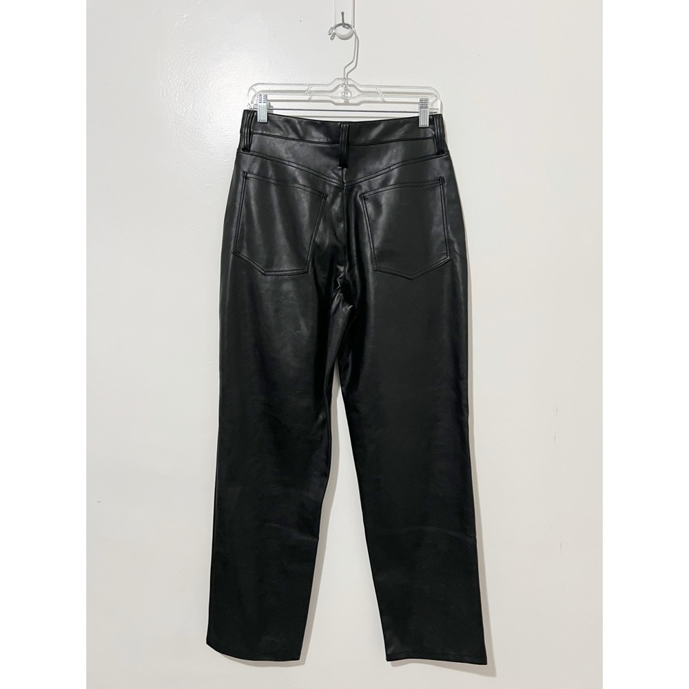 Madewell The Perfect Vintage Straight Jean Vegan Leather Black High Rise 28 - Picture 4 of 10